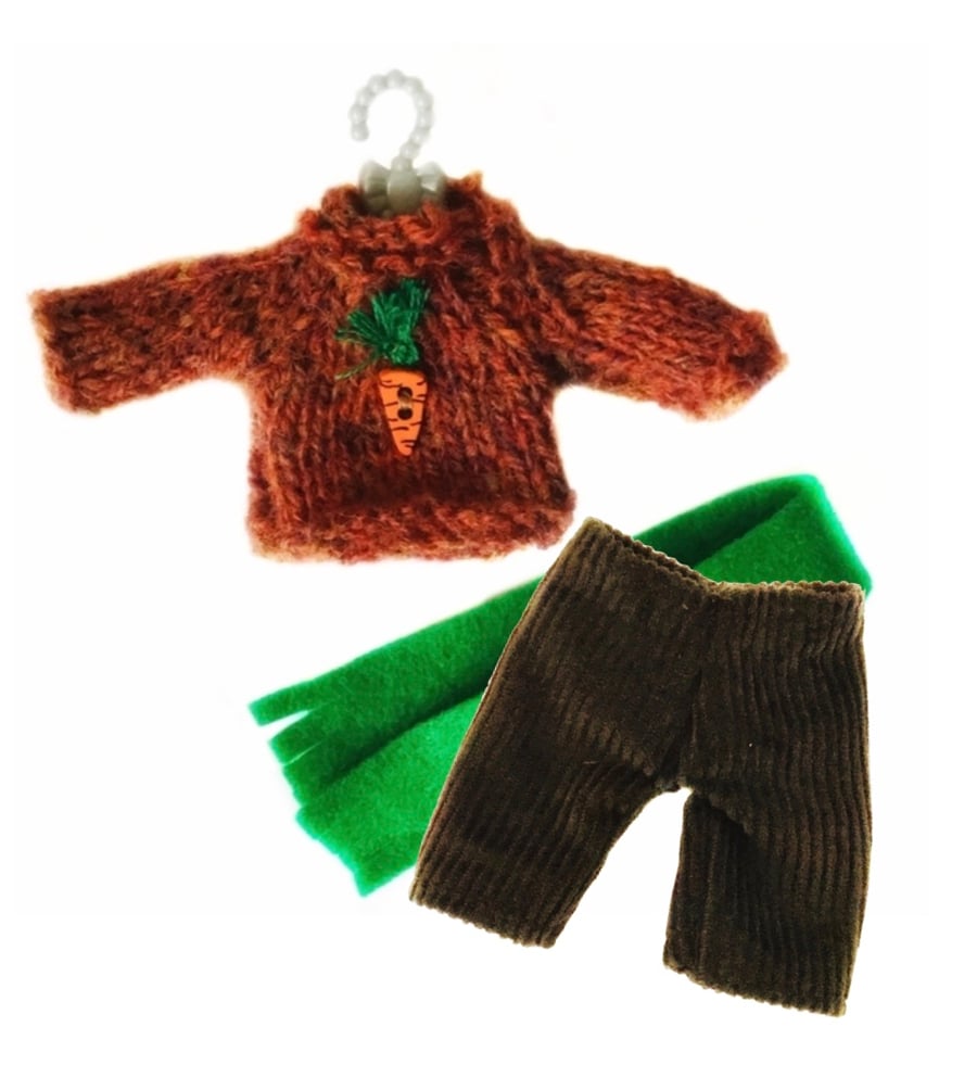 A Very Carroty Jumper, Scarf and Corduroy Trousers Set