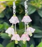 Czech glass earrings blossoms trumpet flowers Japanese Toho beads cluster