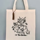 Illustrated “Life’s Better In The Garden” Printed Tote Bag 