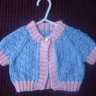 Pale Pink and Pale Blue Bolero or Cardigan with Short Sleeves