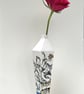 5-Sided Hand Painted Porcelain Bud Vase - Image 4