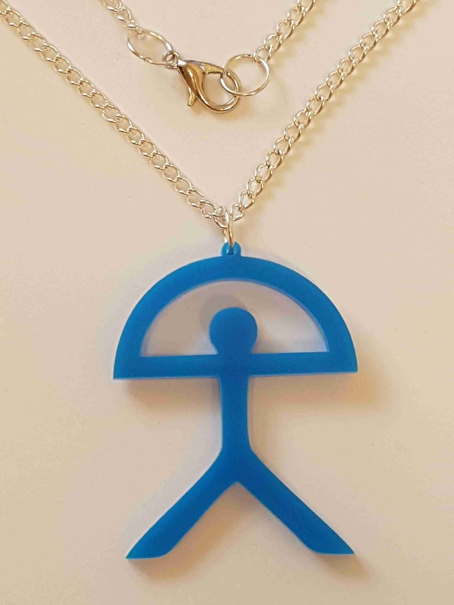 Indalo Man Necklace - Blue Acrylic