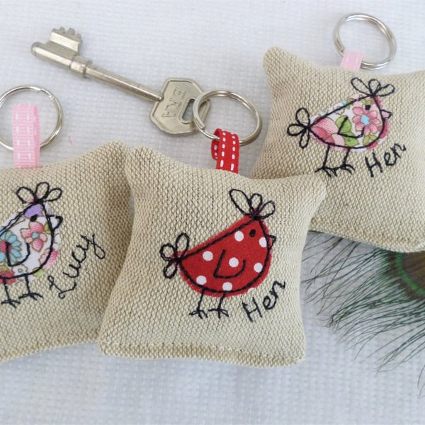 Hen Chicken Custom Keyring with optional Lavender Scent - Choice of Colour