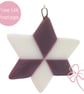 Lilac & White Fused Glass Star Christmas Tree Decoration - Image 1