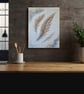 Textured abstract Feather painting,  Gold acrylic canvas art, 12x16 inch - Image 3