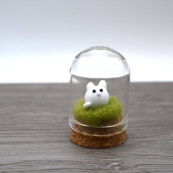 small white cat keepsake figure