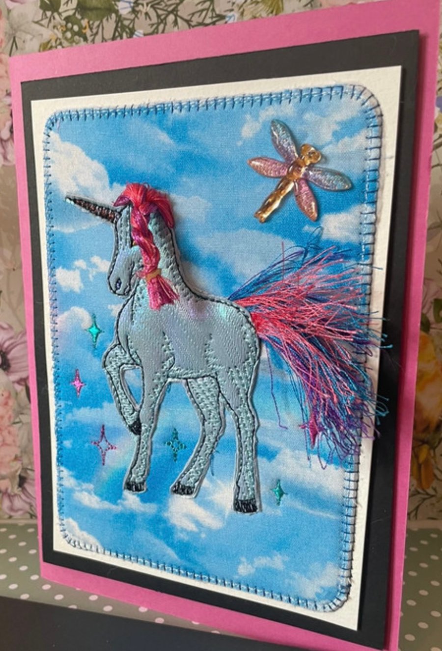 Handmade 3D greetings card Unicorn 