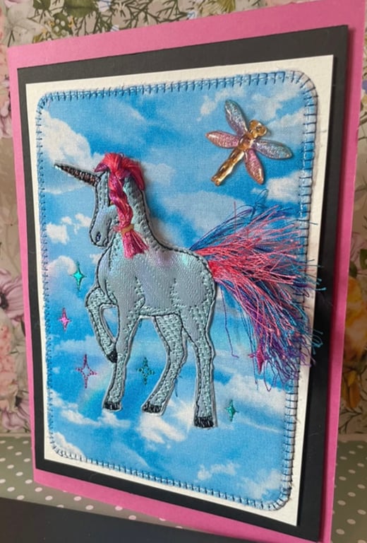 Handmade 3D greetings card Unicorn 