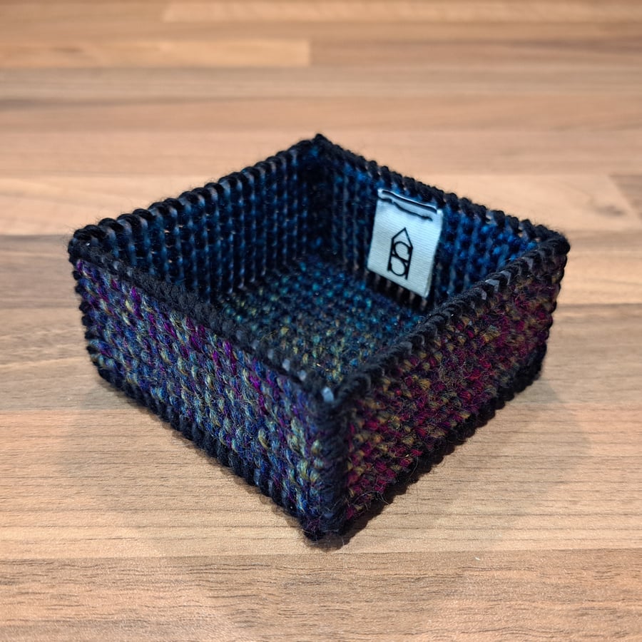 Small tray for small items - black, blue, pink, green mix pattern