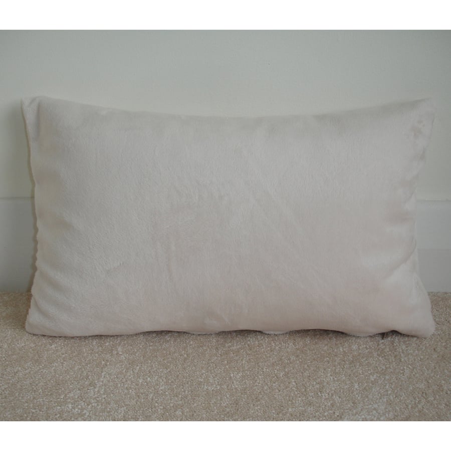 Tempur Travel Pillow Cover 16x10 Soft Cuddlesoft Minky Beige Cream SMALL