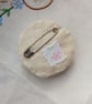 The cream brooch with lace, beads and sequins and lots of french knots - Image 2