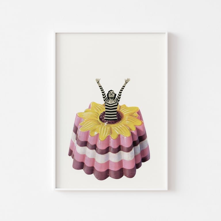 Retro Dessert Art Print - Blancmange Surprise
