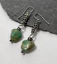 Sterling silver and turquoise bead long scribble earrings - Image 6