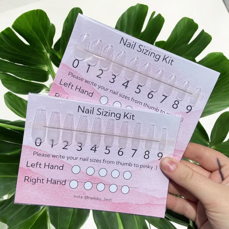 Press on nail sizing kit