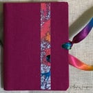 Hand Made Sewing Needle Case with Double Sided Ribbon Ties and Art Paper