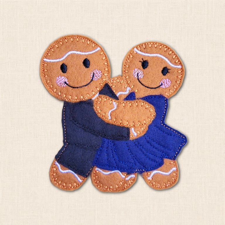 Ballroom Dancing Gingerbread Couple - Embroidered Dance Decoration