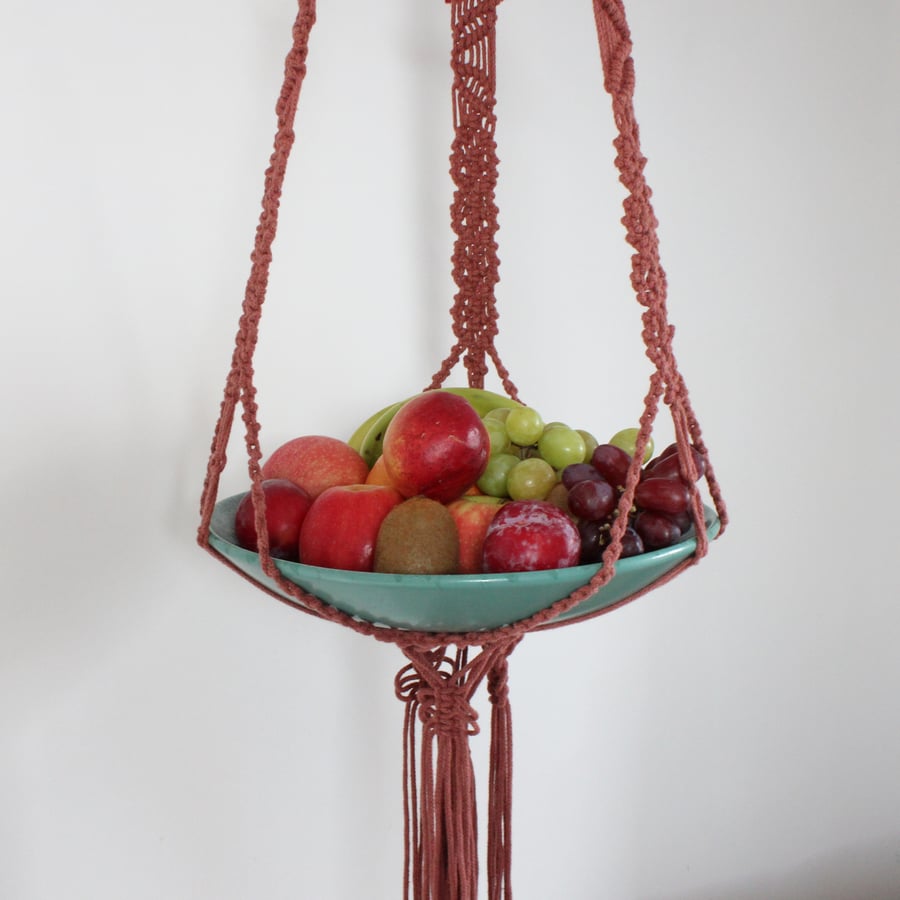 Large macramé plant hanger, autumn colours