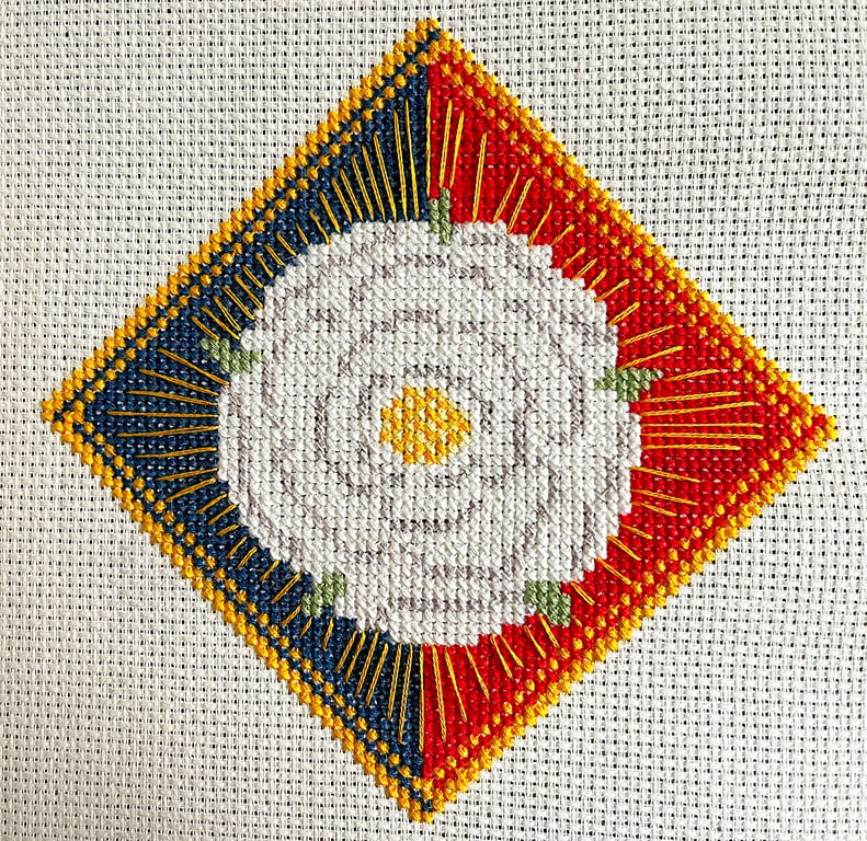 White Rose of York counted cross stitch kit