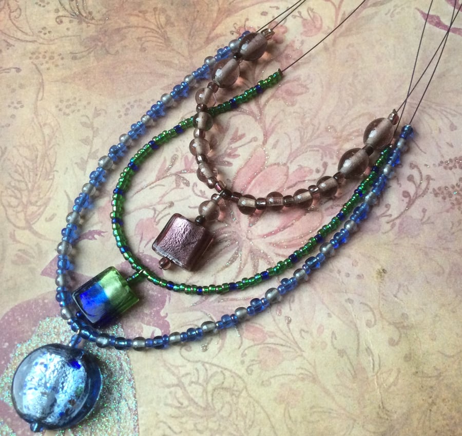 SALE! Three Glass Bead Necklaces