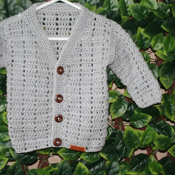 handmade crochet baby cardigan size  6 - 12 months