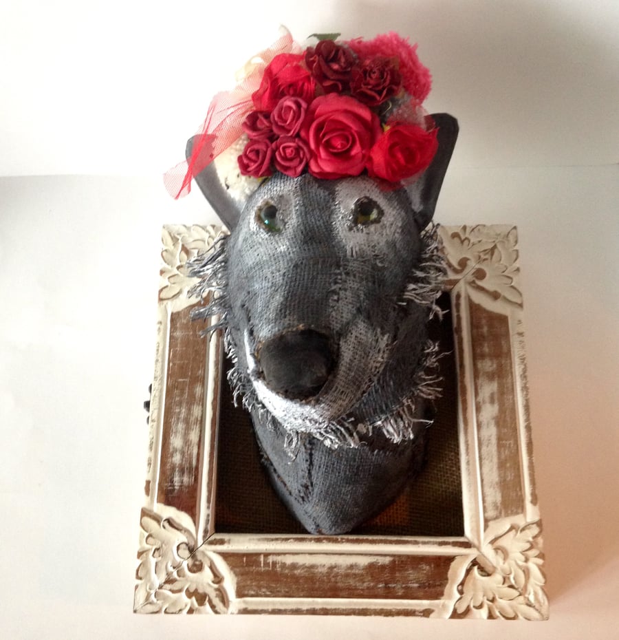 Hand made she wolf faux taxidermy