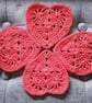 Set of 4 Crochet Heart Coasters  - Image 2