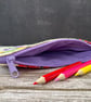 Pencil Case made from Rare 1940s Vintage Barkcloth Fabric, Lilac - Image 3