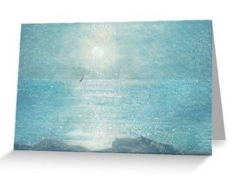 Sailing by the light of the moon blank greeting card