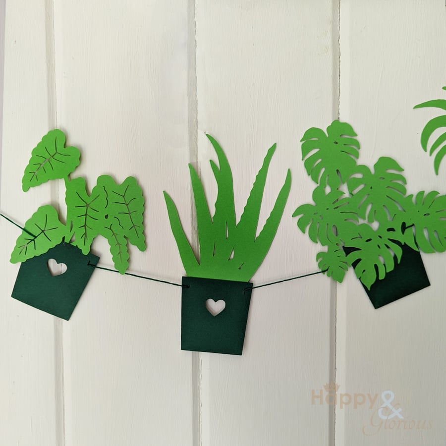 Houseplant paper bunting