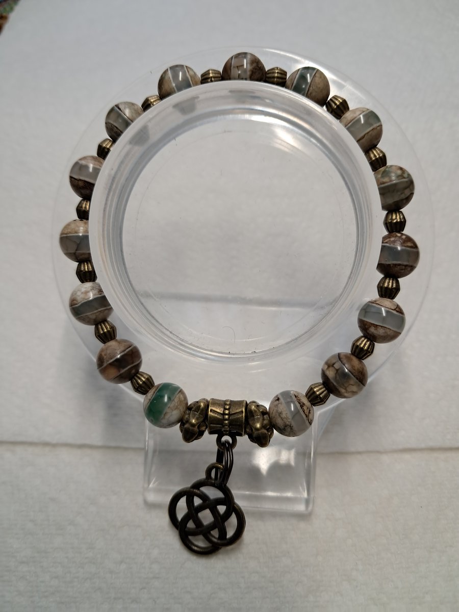 Grey Agate Stretch Bracelet 