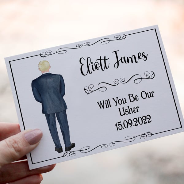 Usher Wedding Card, Will You Be My Usher Card, Custom Wedding Card