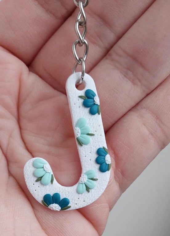 Personalised Floral Letter Initial Keyrings, Accessories & Gifts