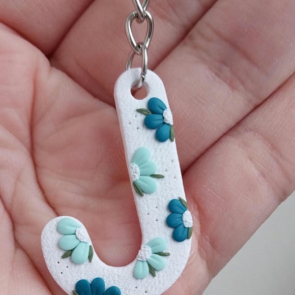 Personalised Floral Letter Initial Keyrings, Accessories & Gifts