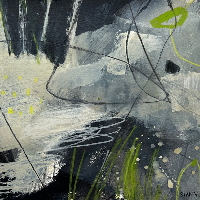 Looking For a Dry Path, original landscape painting