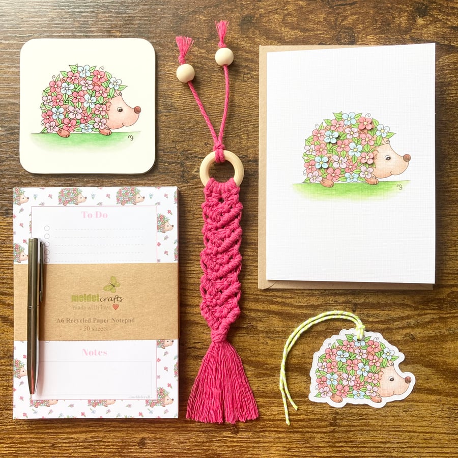 Floral Hedgehog Gift Set - Cute Hedgehog Gift Set