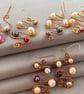 Multicoloured Cultured Pearl Copper Abstract Squiggle Dangle Earrings  - Image 3