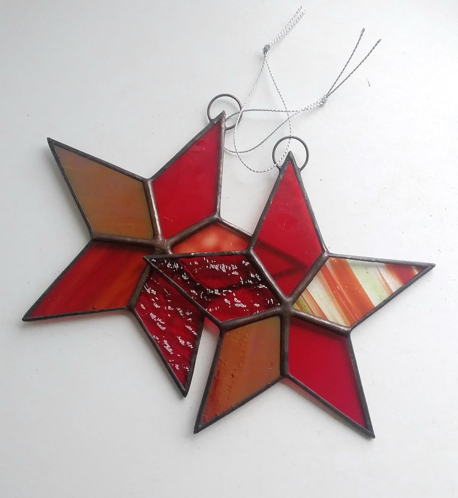 Stained Glass Star - Red