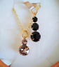 Swarovski Two  Colour Changeable Pendant Gold Necklace Set 18 Inch - Image 1