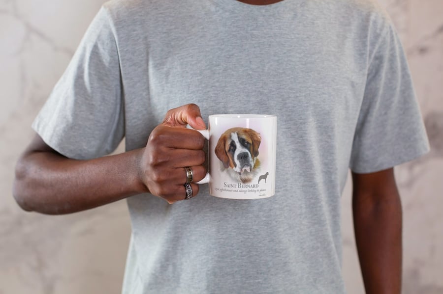 Saint Bernard Design  Mug ,coffee mug ,dog design. Free P&P
