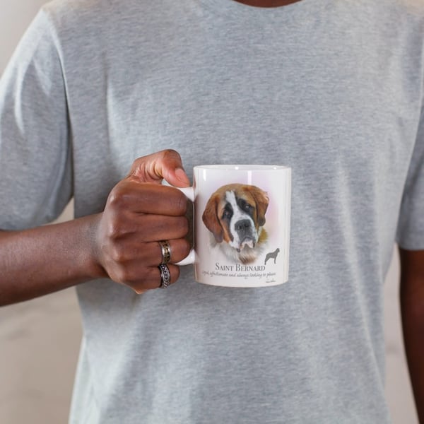 Saint Bernard Design  Mug ,coffee mug ,dog design. Free P&P
