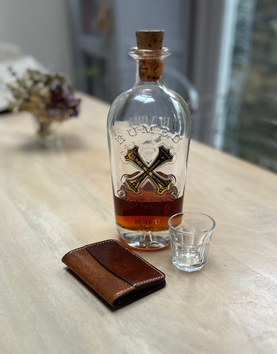 Leather wallet recycled from vintage saddle leather