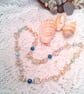Mobius Chain Maille and Multi Coloured Glass Pearls Necklace and Earrings - Image 2