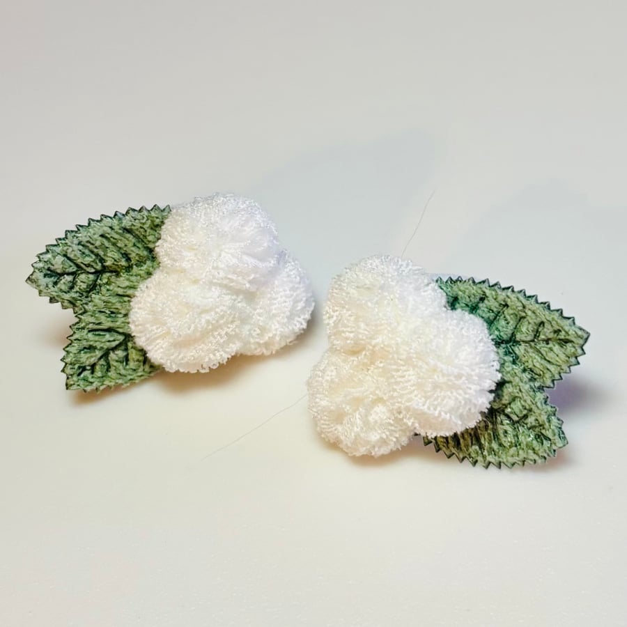 Lily of the valley flower Pom-Pom Hair Bobbles 