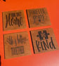 Set of four coasters. Bespoke handmade 