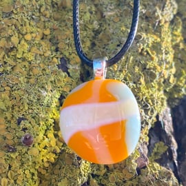 Happy Vibes Fused Glass Pendant