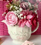 Churchill Mille Fleur Coffee Pot Floral Arrangement – Upcycled Vintage Floral De