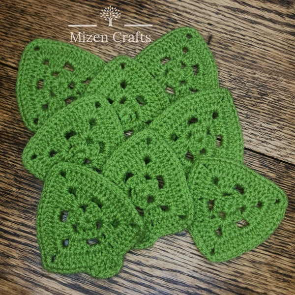 Set of 8 Crocheted Christmas Trees for Coasters or Bunting