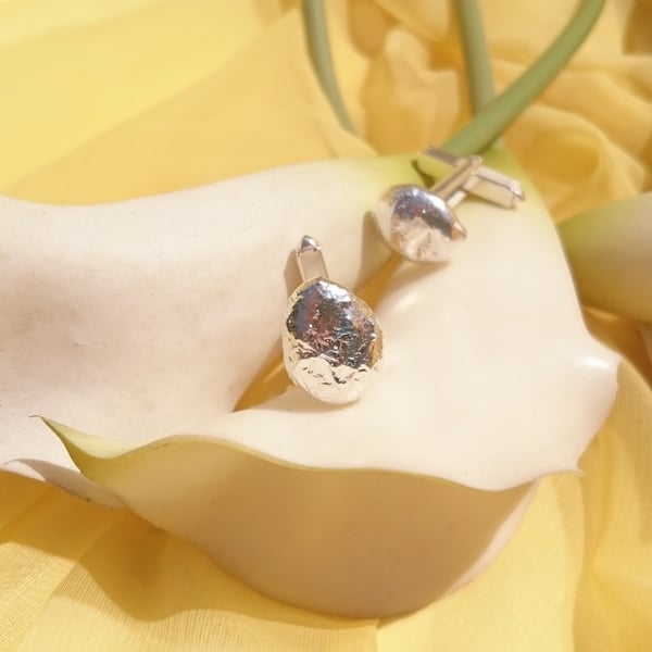 Sterling silver mushroom cufflinks