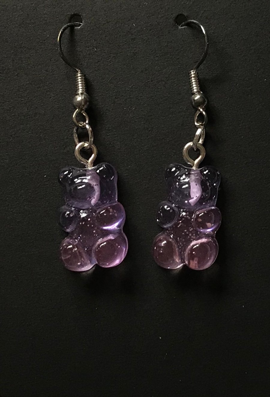 Purple-pink gummy bear earrings