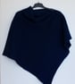 Poncho wrap merino lambswool indigo blue  - Image 1